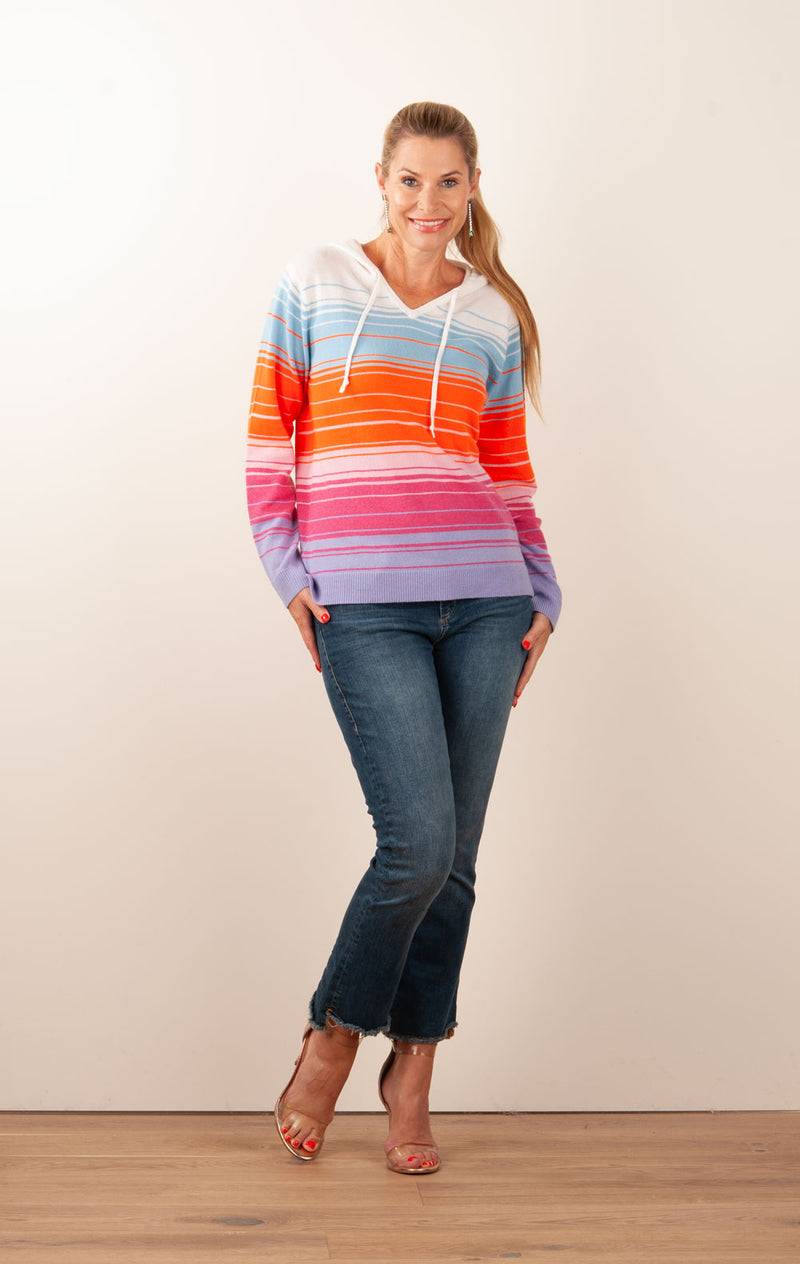 Kitted in Cashmere Kaschmir Pullover Orange | Blau | Multicolor Fabrikverkauf