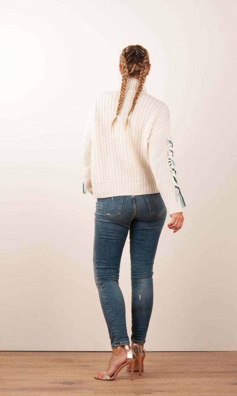 Paschwork Pullover Offwhite | Grün | Flieder Kostenloser Versand