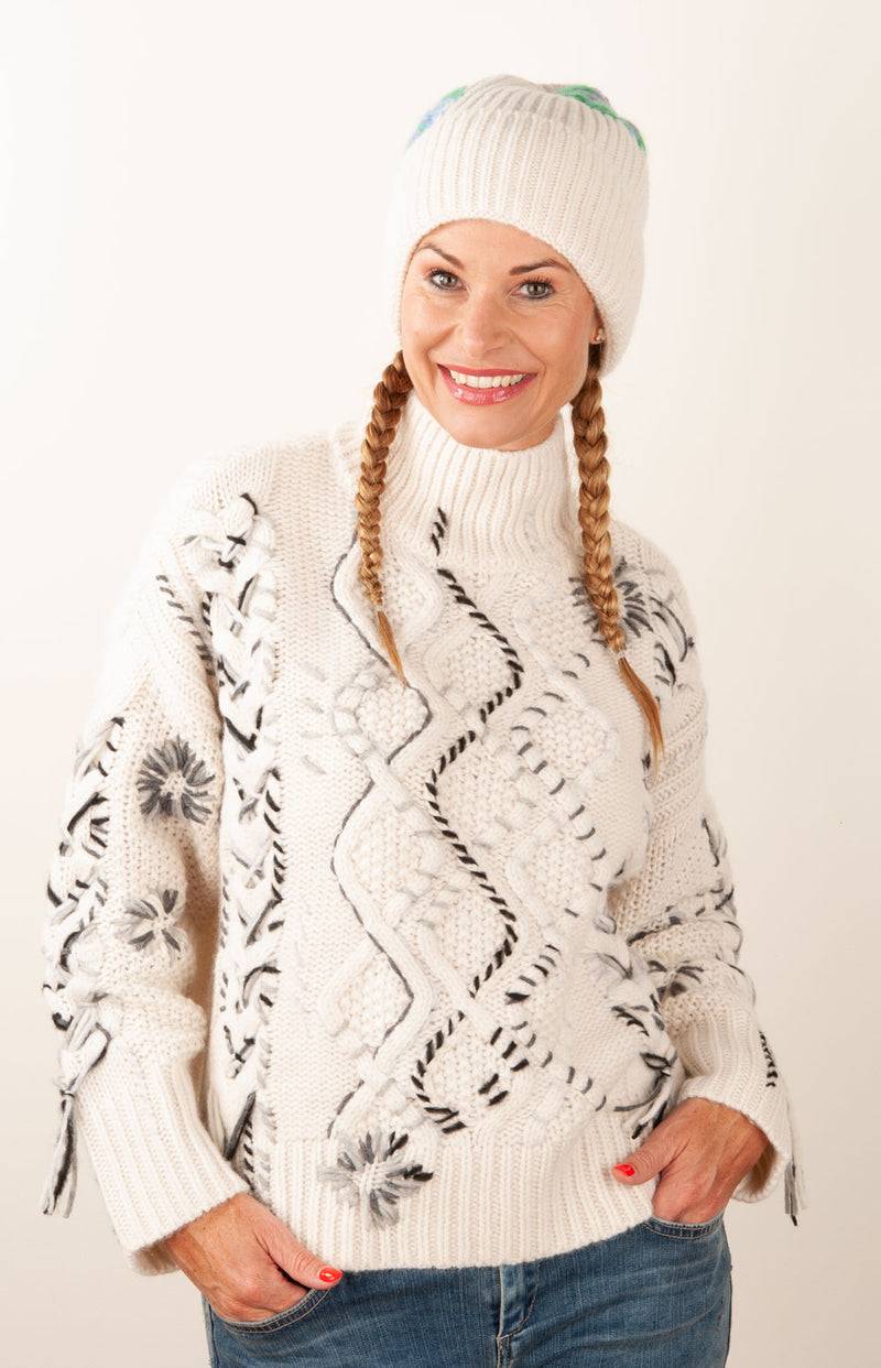 Paschwork Mütze Offwhite | Grün | Flieder | Blau Sonderangebot
