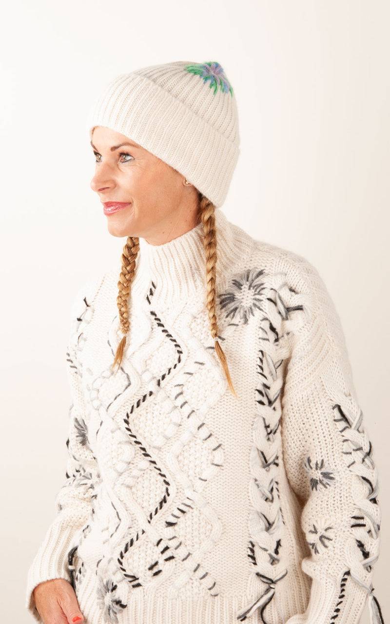 Paschwork Mütze Offwhite | Grün | Flieder | Blau Sonderangebot
