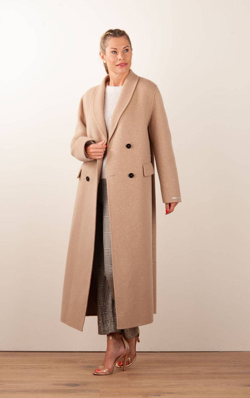 VITTORIA Mantel „Glitzer“ Beige Versandkostenfrei