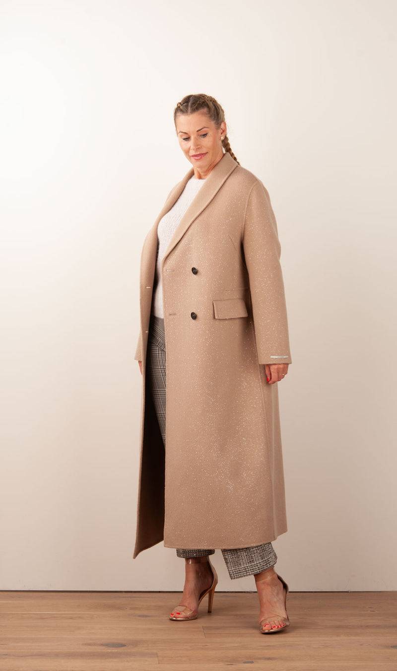 VITTORIA Mantel „Glitzer“ Beige Versandkostenfrei