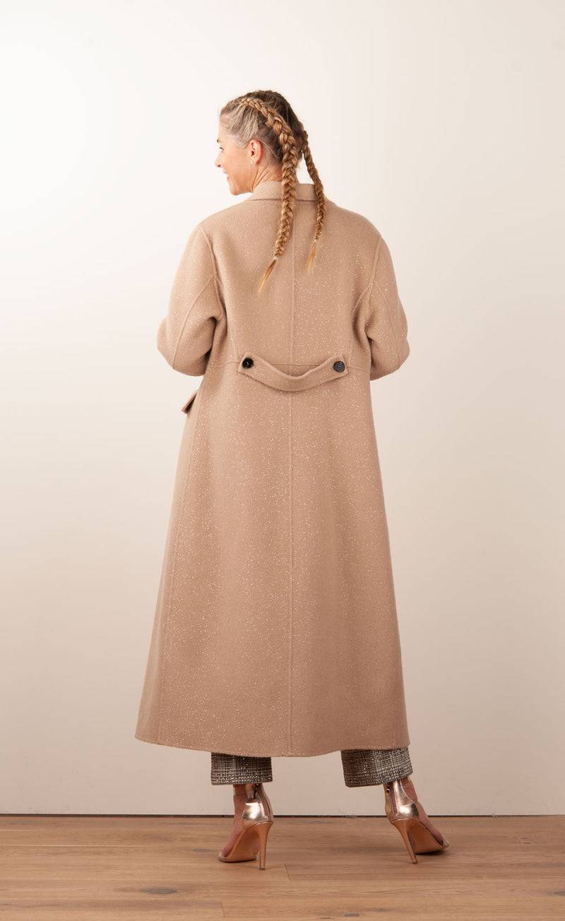 VITTORIA Mantel „Glitzer“ Beige Versandkostenfrei