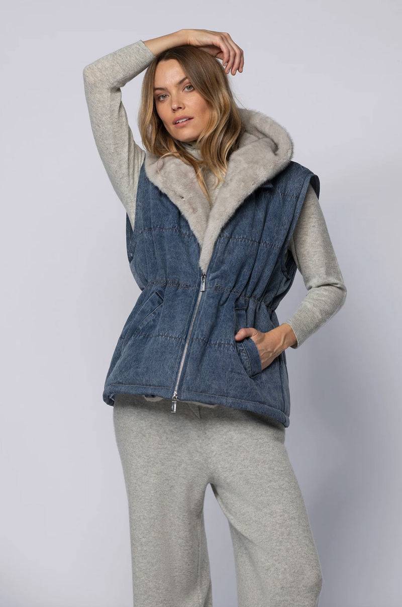 MAX & MOI Jeansjacke Blau | Grau Großer Ausverkauf