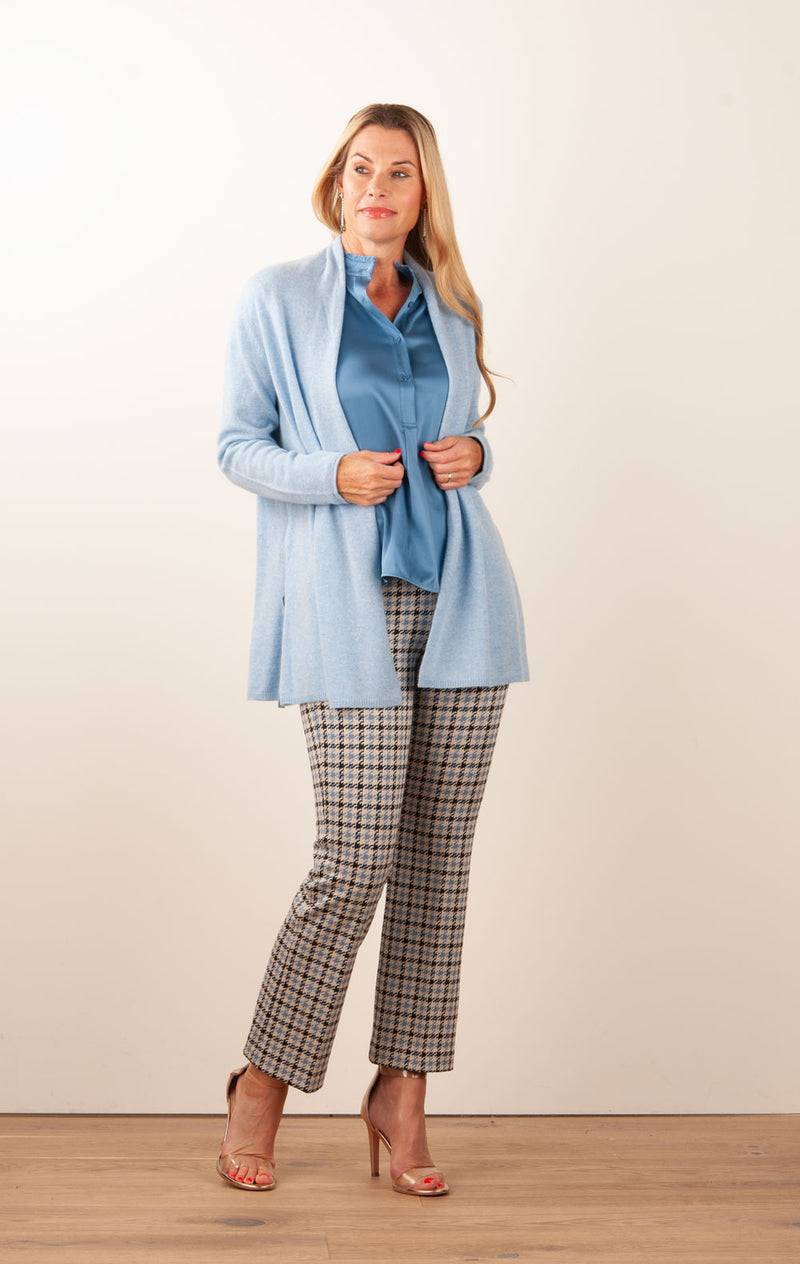 fleur Kaschmir Strickmantel Melange Blau Saisonale Angebote