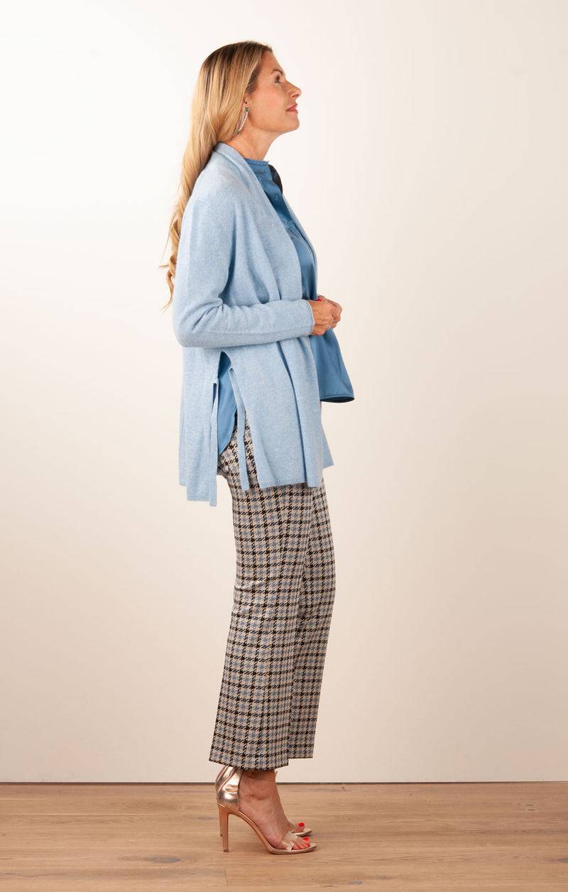 fleur Kaschmir Strickmantel Melange Blau Saisonale Angebote