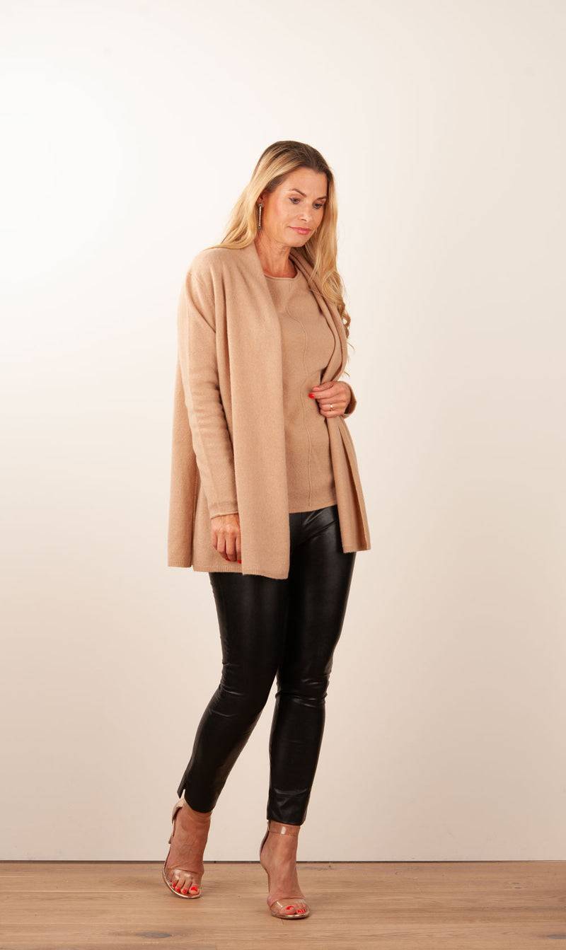 fleur Kaschmir Strickmantel Camel Räumungsverkauf