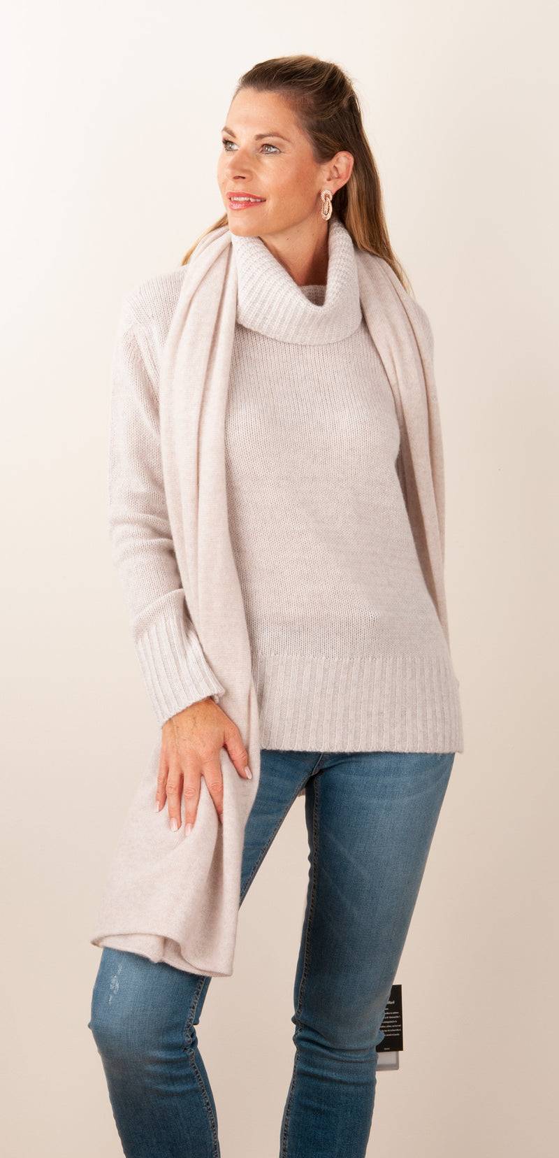 fleur Kaschmir Schal Hellbeige Letzter Tag
