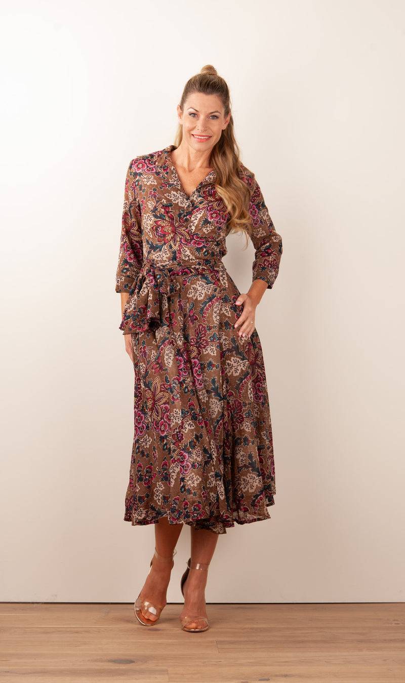 Samantha Sung Kleid „Olivia“ Braun | Multicolor Discount Store für neue Produkte