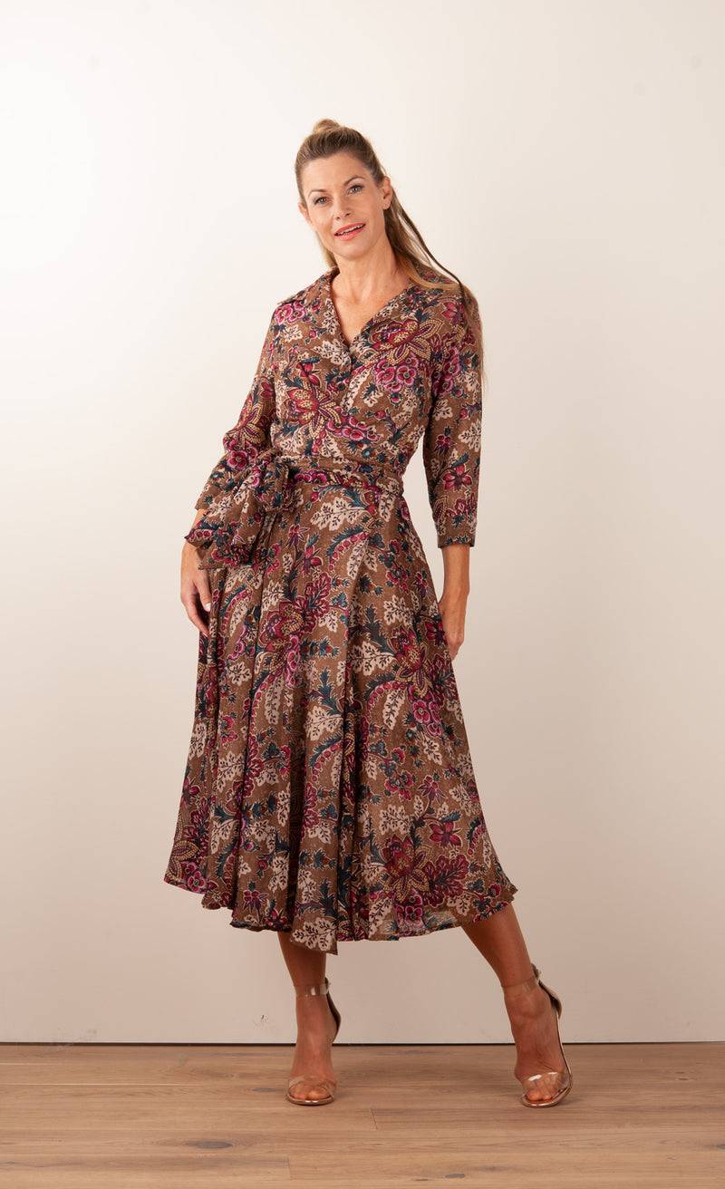 Samantha Sung Kleid „Olivia“ Braun | Multicolor Discount Store für neue Produkte