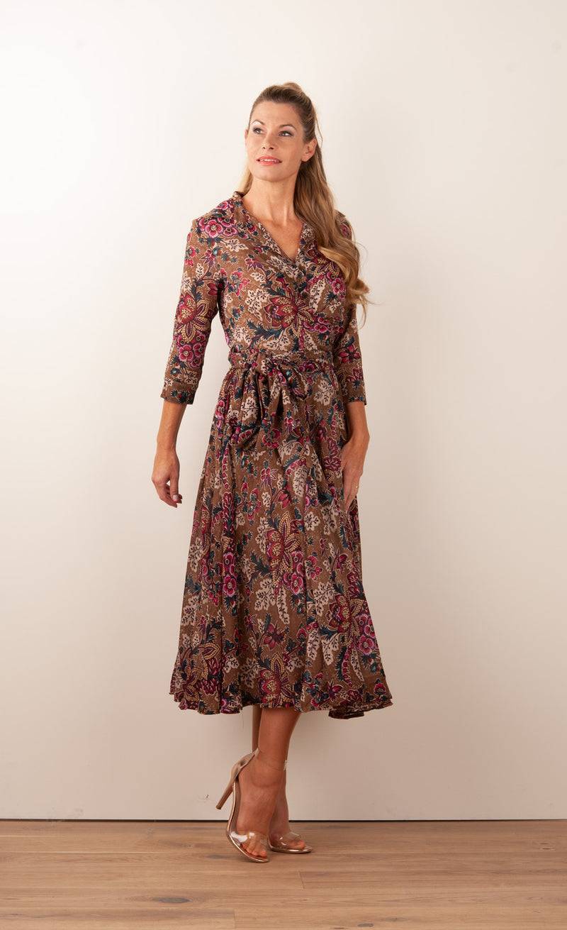 Samantha Sung Kleid „Olivia“ Braun | Multicolor Discount Store für neue Produkte
