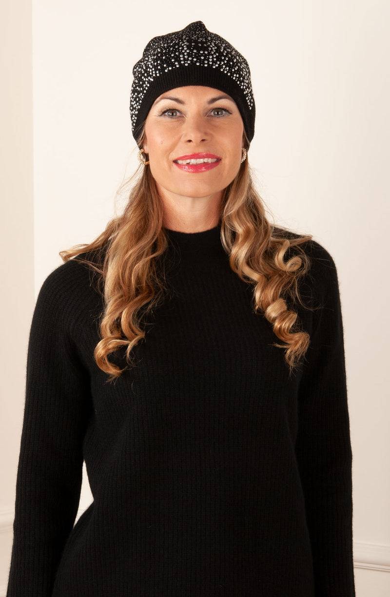 Beanie Winni Mütze „Strass“ Schwarz Begrenzte Freigabe