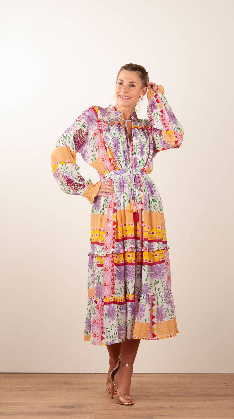 Taj Kleid Weiß | Multicolor Bis zu 50% Rabatt