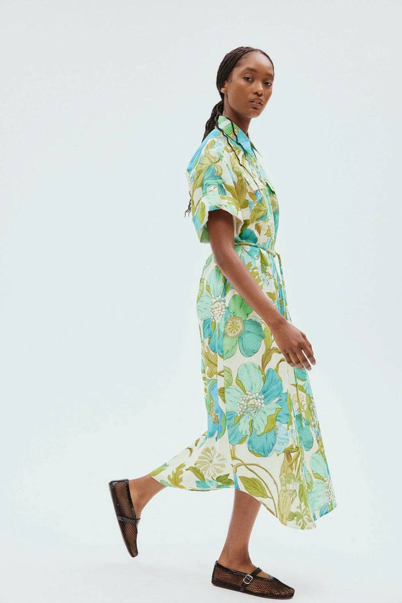 ALEMAIS Kleid Grün | Blau | Multicolor Super Rabatt
