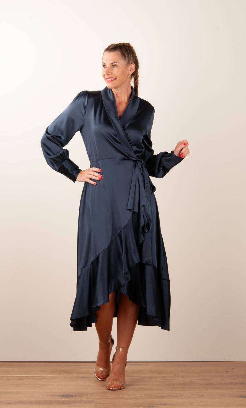 Dea Kudibal Wickelkleid „Vitah“ Dunkelblau Black Friday Preise
