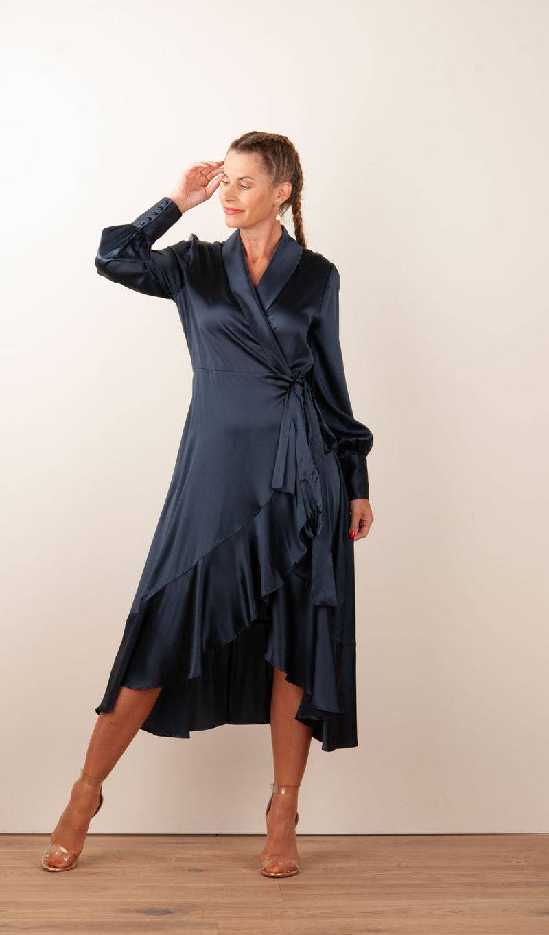 Dea Kudibal Wickelkleid „Vitah“ Dunkelblau Black Friday Preise