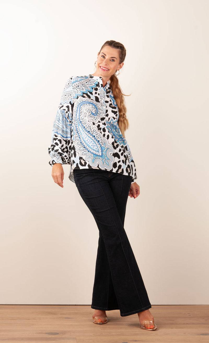 Herzensangelegenheit Bluse Weiß | Blau | Schwarz 2025
