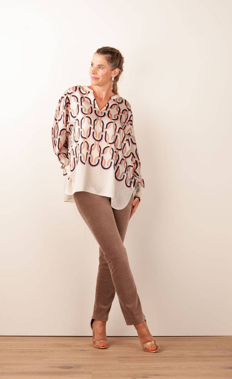 IVI Collection Bluse „Chain“ Beige | Multicolor Online