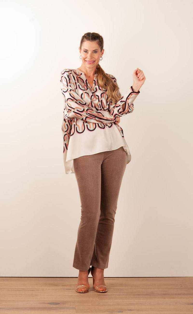 IVI Collection Bluse „Chain“ Beige | Multicolor Online