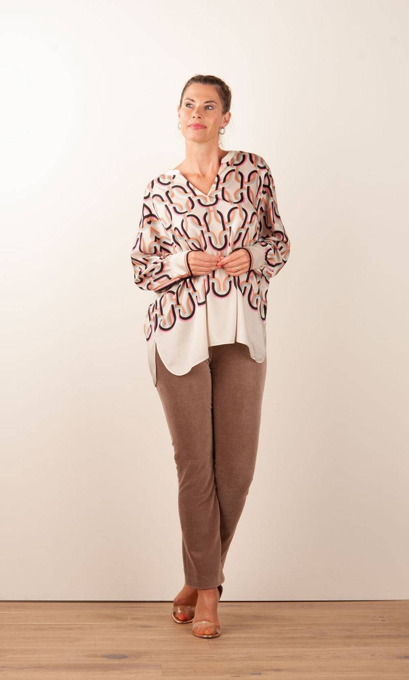 IVI Collection Bluse „Chain“ Beige | Multicolor Online