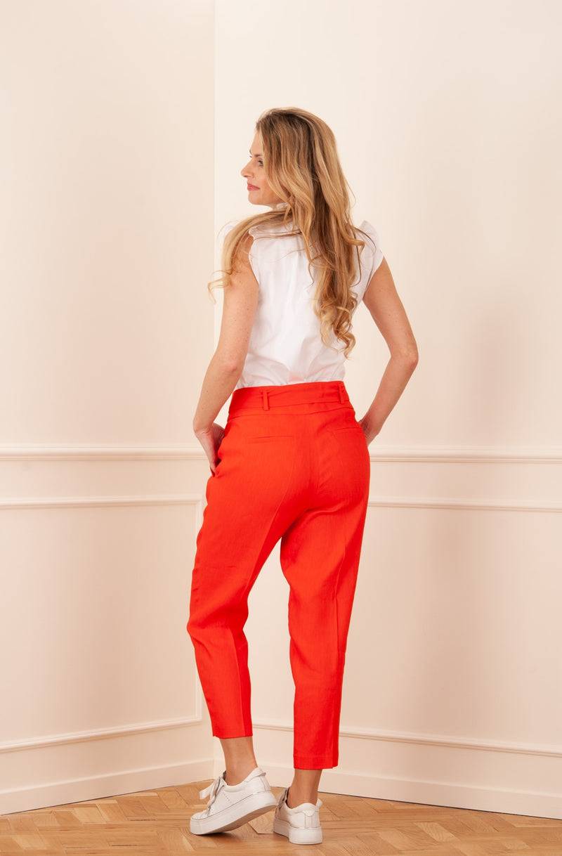 Cambio Leinen Hose „Kristien“ Orangerot Angebote