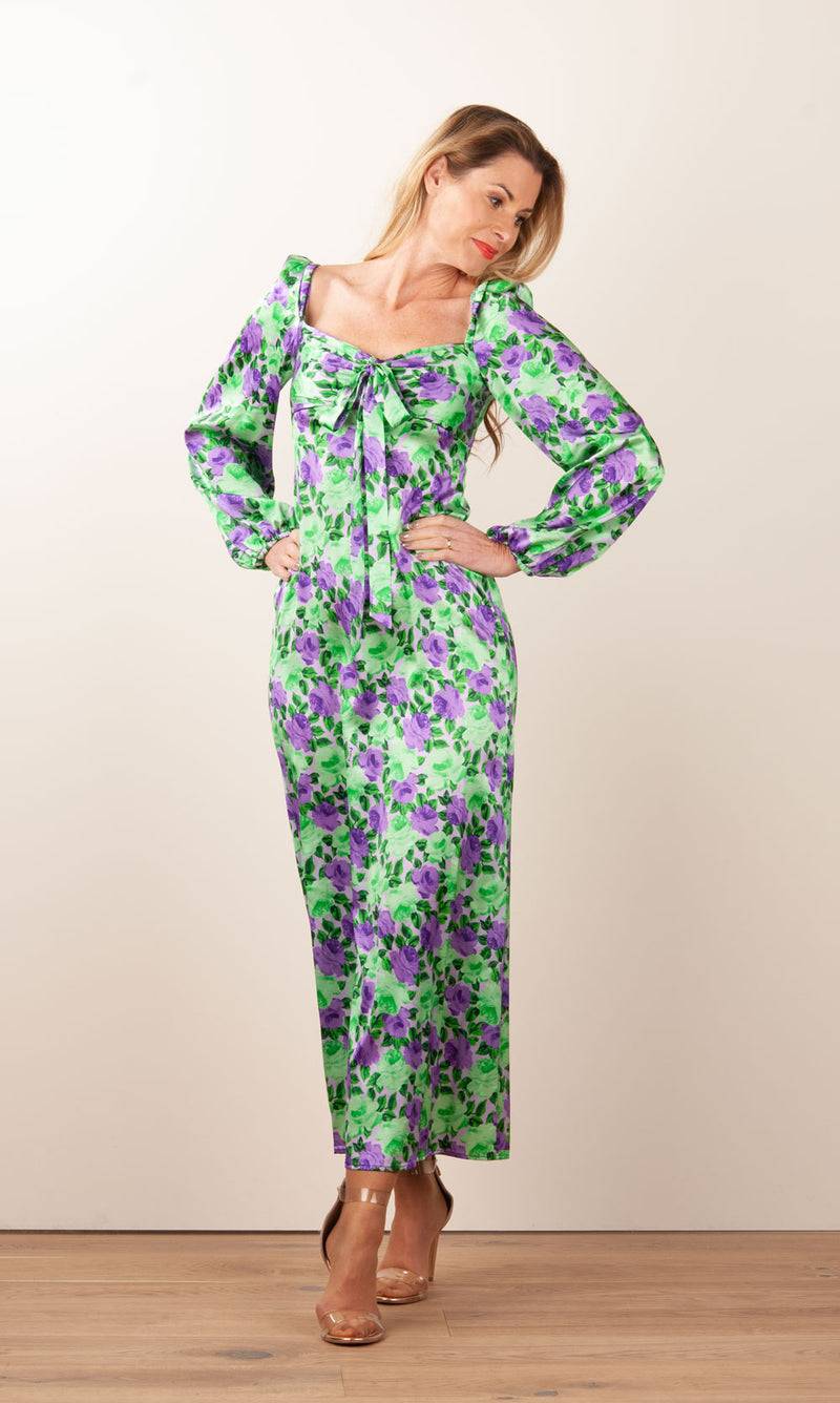 Kleid „Sorby“ Grün | Lila Muttertagsangebot