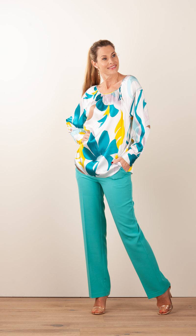 Herzensangelegenheit Seidenbluse Weiß | Multicolor Top Angebot