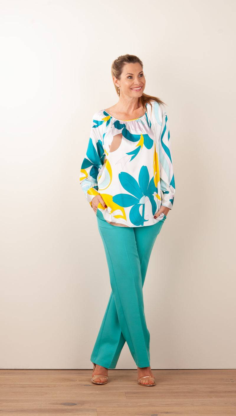Herzensangelegenheit Seidenbluse Weiß | Multicolor Top Angebot