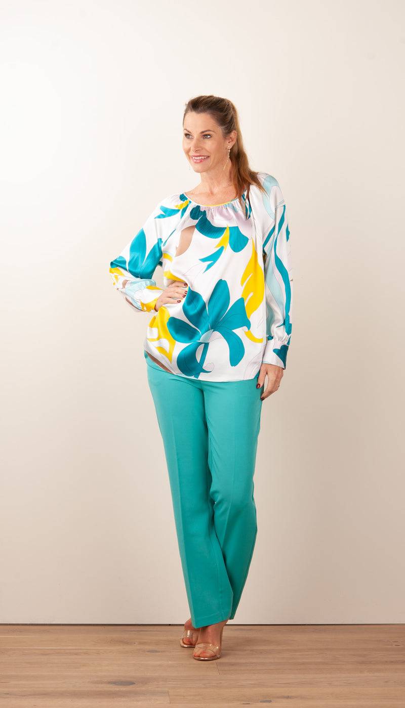 Herzensangelegenheit Seidenbluse Weiß | Multicolor Top Angebot