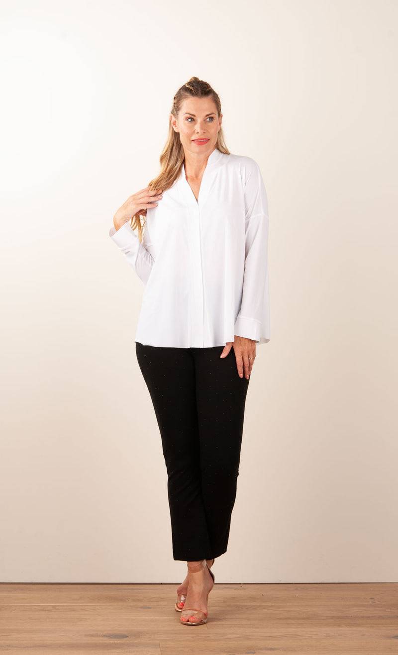 NineTo9 Weite Bluse Weiß Kostenloser Versand