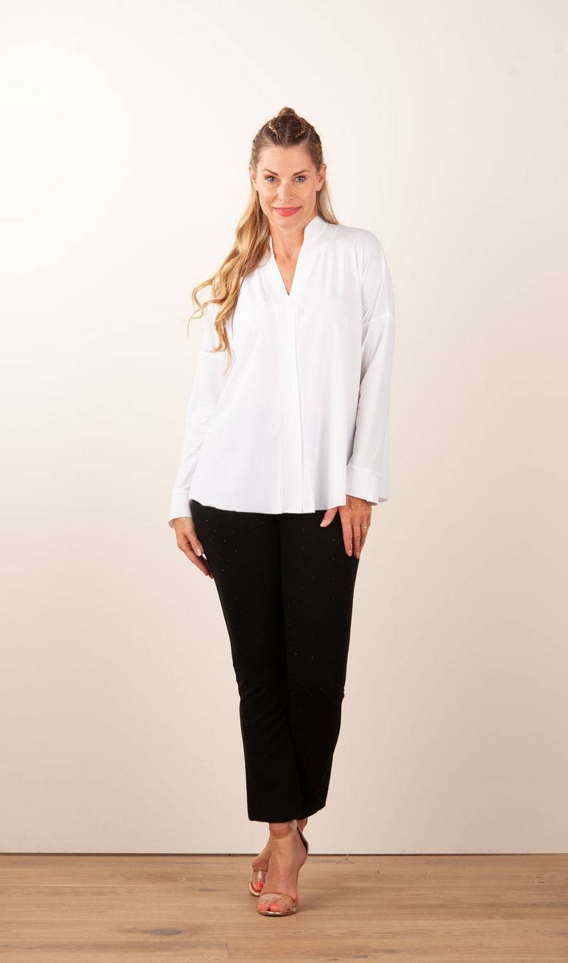 NineTo9 Weite Bluse Weiß Kostenloser Versand
