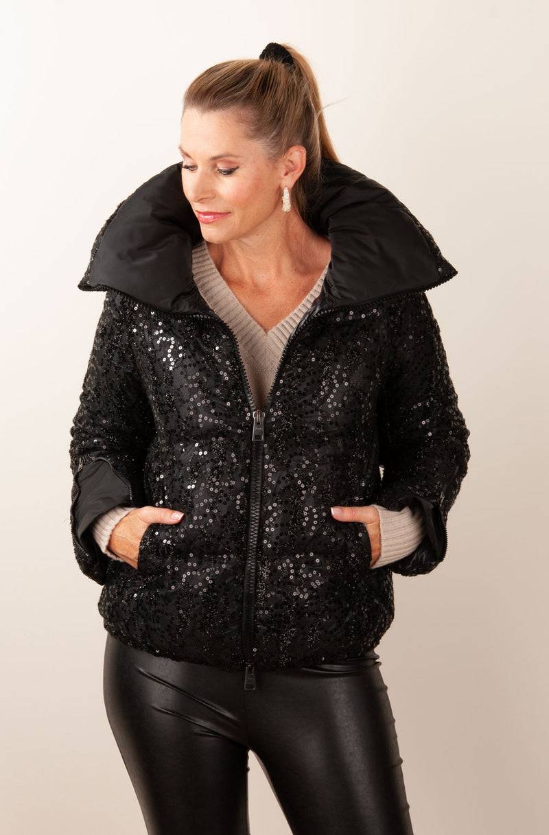 Herno Daunenjacke „Pailletten“ Schwarz Günstig kaufen