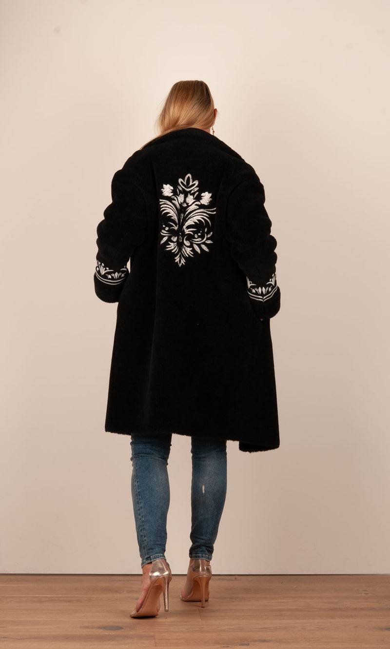 Glox Fake-Fur-Mantel Schwarz Jubiläumsangebot