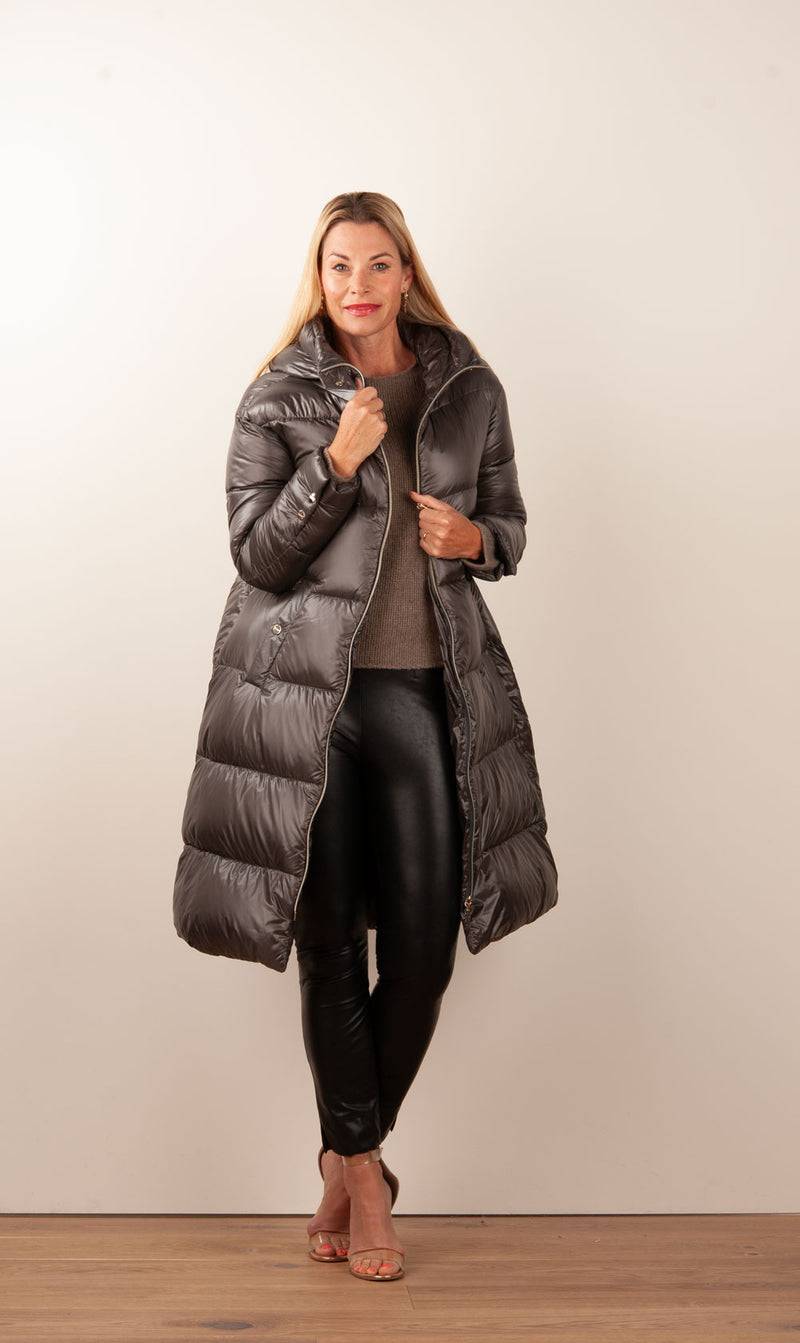 Herno Daunenmantel Dunkeltaupe Neueste Mode