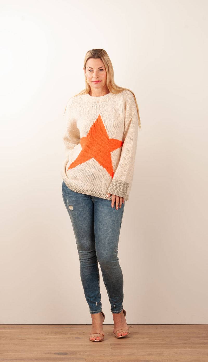 Grace Pullover Beige | Orange Im Verkauf