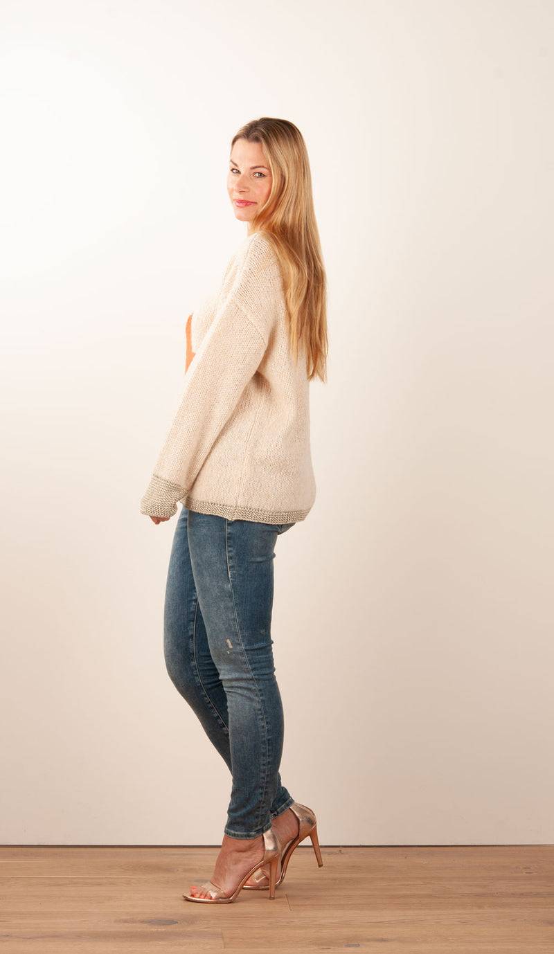 Grace Pullover Beige | Orange Im Verkauf