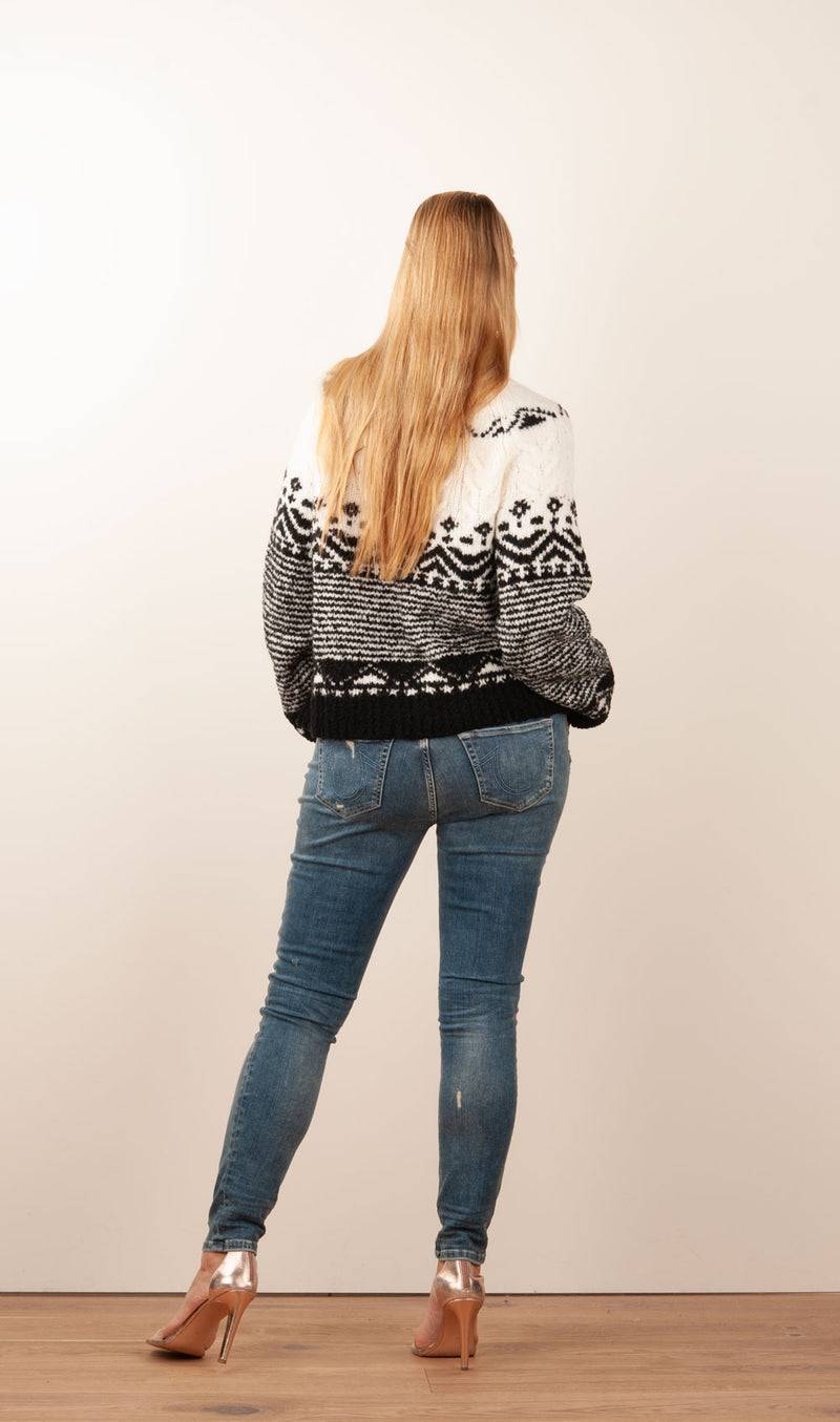 Grace Pullover Schwarz | Weiß 50% Rabatt für begrenzte Zeit