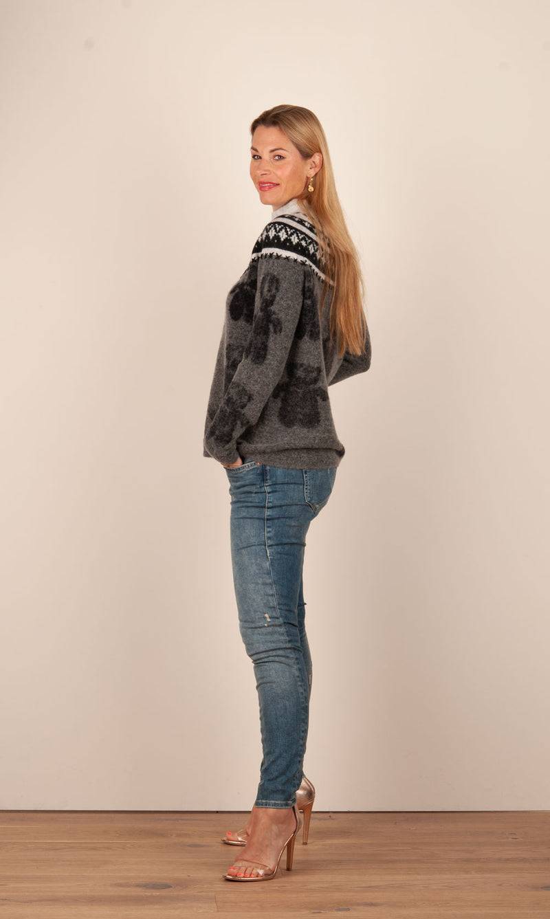Grace Pullover Grau | Schwarz | Weiß Rabatte dieses Monats