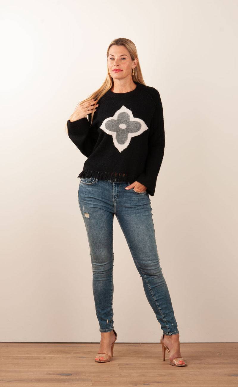 Grace Pullover Schwarz | Weiß | Grau Outlet