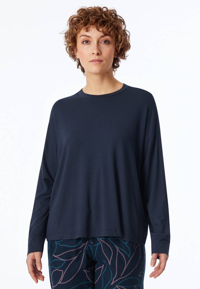 Schiesser Shirt langarm nachtblau - Mix+Relax Vatertagsangebot