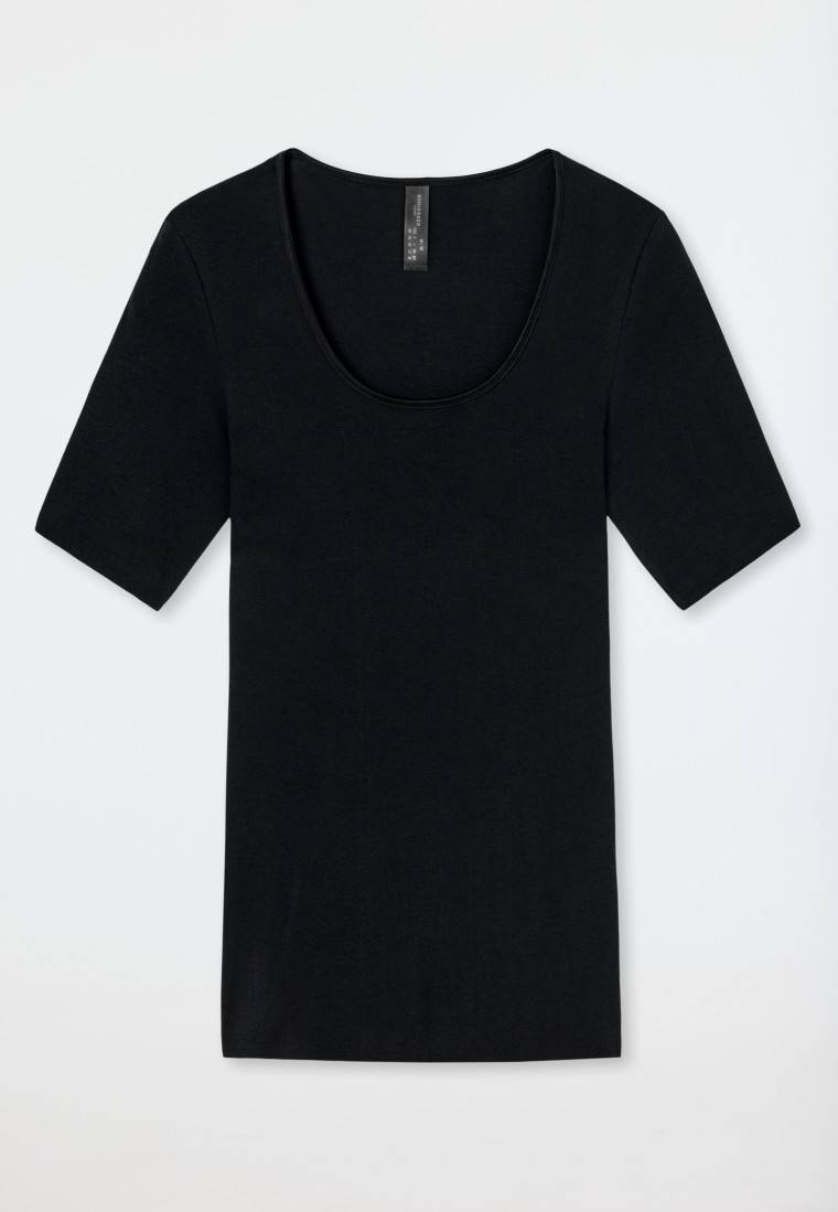 Schiesser Shirt kurzarm schwarz - Luxury Jubiläumsangebot