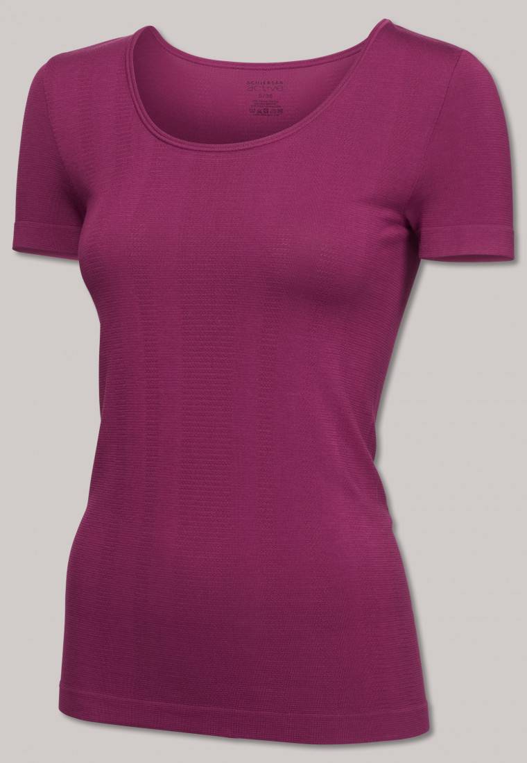 Schiesser Shirt kurzarm seamless Bambus beere - Active Mesh Bamboo Exklusive Angebote