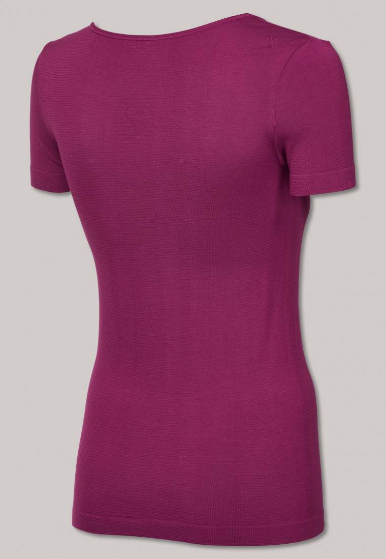 Schiesser Shirt kurzarm seamless Bambus beere - Active Mesh Bamboo Exklusive Angebote