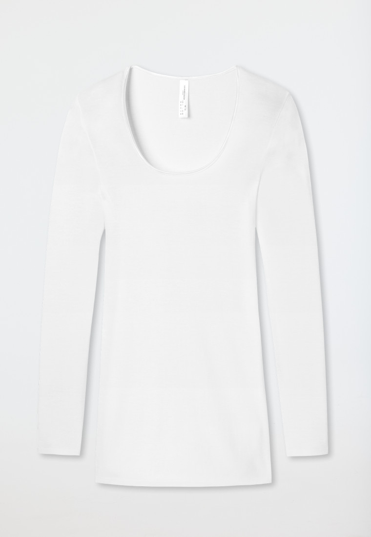 Schiesser Shirt langarm Feinripp rundhals Spenzer weiß - Luxury Riesige Ersparnisse