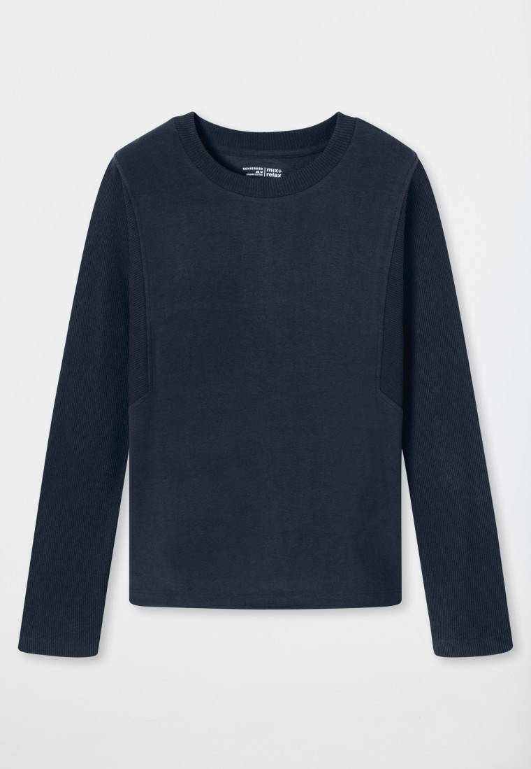 Schiesser Sweatshirt Feinripp nachtblau - Mix+Relax Wochenangebot