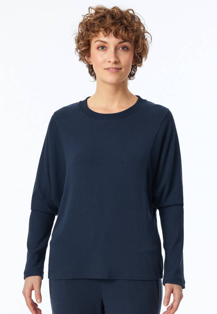 Schiesser Sweatshirt Feinripp nachtblau - Mix+Relax Wochenangebot