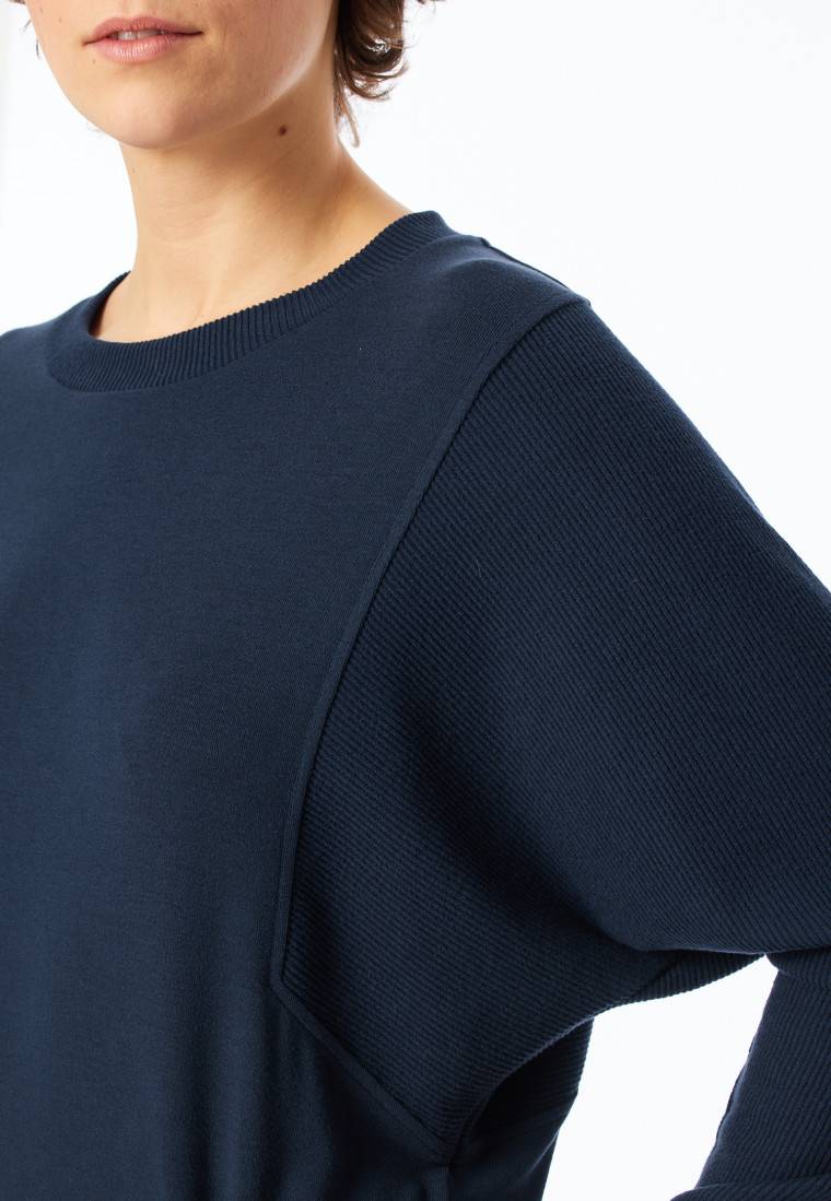 Schiesser Sweatshirt Feinripp nachtblau - Mix+Relax Wochenangebot