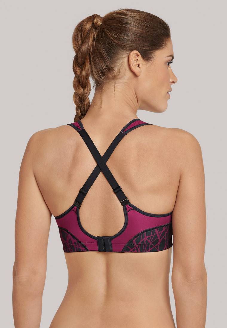 Schiesser Sport-BH gemoldete Cups bügellos High Support beere gemustert - Active Bis zu 65% Rabatt