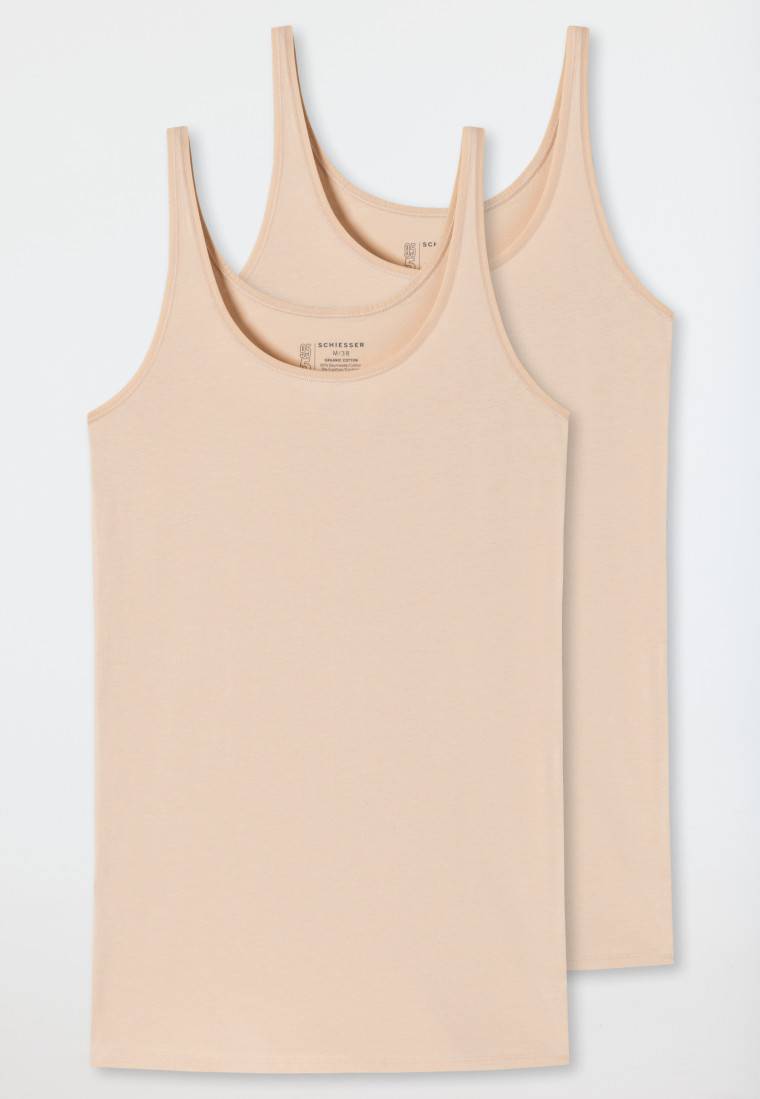 Schiesser Top 2er-Pack Organic Cotton sand - 95/5 50% Rabatt für begrenzte Zeit