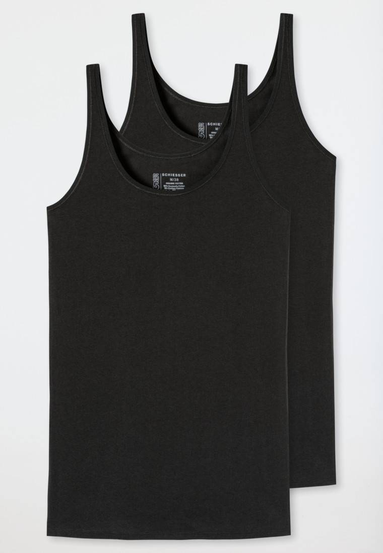 Schiesser Top 2er-Pack Organic Cotton schwarz - 95/5 Rabatte dieses Monats